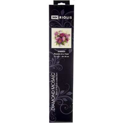 RIOLIS Diamond Mosaic Embroidery Kit 15"X15"-Peonies In A Vase
