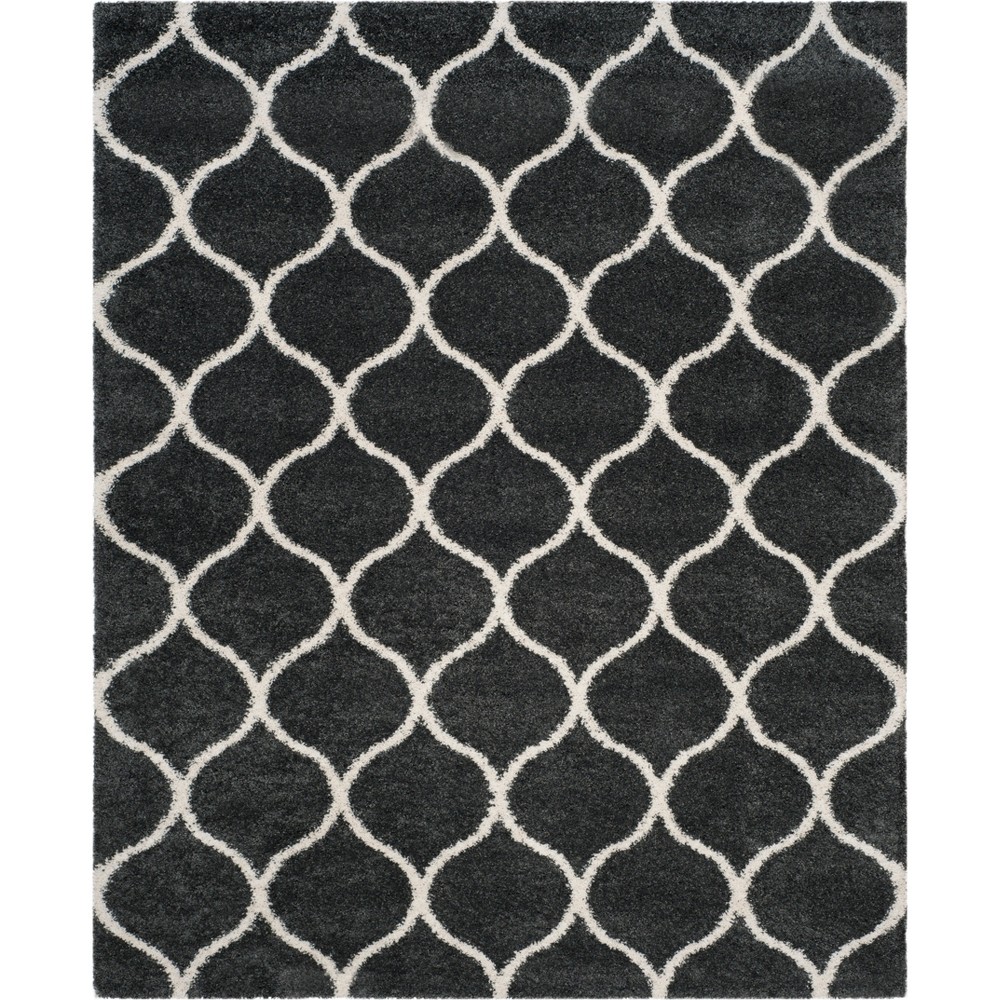 9'x12' Quatrefoil Design Loomed Area Rug Dark Gray/Ivory - Safavieh