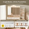 QingMoon Makeup Vanity with Foldable Three-Sided Mirror, Modern Dressing Table with Two Drawers and Three-Drawer Chest Ideal for Beauty, Organization - 4 of 4