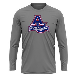 American University Adult Sport Long Sleeve Shirt Primary Logo, Athletic Heather - 1 of 4