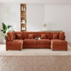 TiramisuBest 123" Modular Sectional Couch, U-Shaped Deep Seat Sofa with Chaise & Bed, Orange Corduroy 6-Seater - 2 of 4