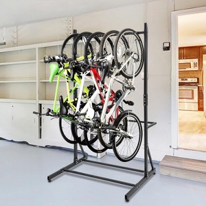 Freestanding Bike Stand for Garage, 5 Bikes Vertical Cycle Storage Stand Heavy Duty Bike Floor Stand with 300 Lbs Capacity - 1 of 4