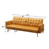 Modern Convertible Futon Sleeper with Mattress, Sturdy Metal Frame & Legs, Foldable Backrest Sofabed - 4 of 4