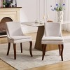 SEVOBAL Dining Chairs Set of 2 Double Cushioned Chenille Upholstered Accent Chairs with Curved Solid Wood Legs, Beige, 23.4"*19.5"*32.9" - 2 of 4