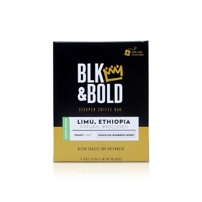 BLK & Bold Limu Ethiopia Natural Processed, Light Roast Steeped - 0.5oz/4ct
