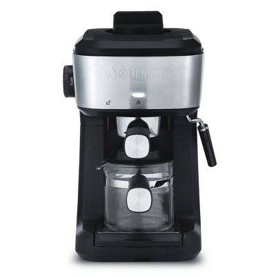 Gourmia 4 Shot Steam Espresso Maker with Frothing Wand Black/Stainless Steel Finish