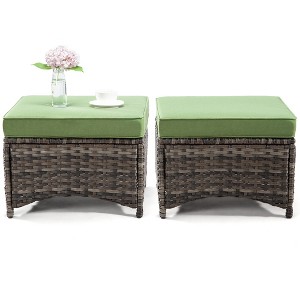 UPTIOT Metal Outdoor Ottoman with Cushion - 1 of 4