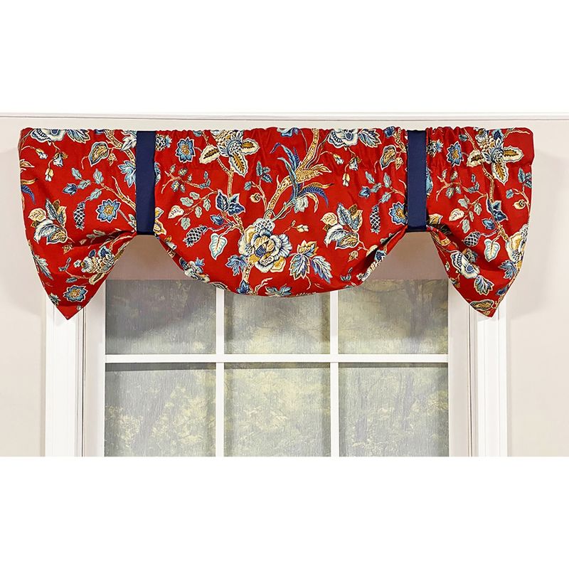 Gianna Suspender 3in Rod Pocket Ribbon Tie Window Valance 50in x 17in by RLF Home, 2 of 5