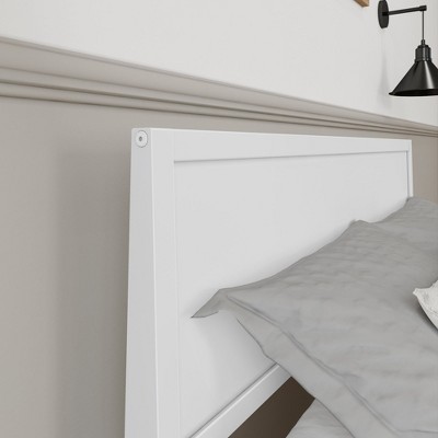White Pine Full Bed Frame with Panel Headboard and Slats