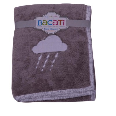 Bacati - Clouds Grey Embroidered Blanket