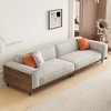 Luck Live Contemporary sofas 111.81in Cotton sofa suitable for living room, with 3 pillows&Removable Slipcover/Gray - 2 of 4