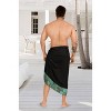 LA LEELA Men's Swimwear Cover Up Summer Pareo Sarong One Size Geometric Black - 4 of 4