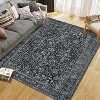 TackView Area Rugs for Living Room Bedroom, Large Washable Rug, Vintage Floral Boho Non Slip & Low Pile - 2 of 4