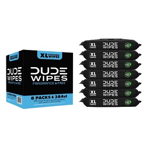 Dude Wipes Fragrance Free Flushable Wipes - 8pk/48ct - 1 of 4