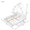 CAVINAS Queen Size Floor Bed Modern Wooden Bed Frame with House Shaped Headboard and 2 Storage Drawers for Bedroom - 4 of 4