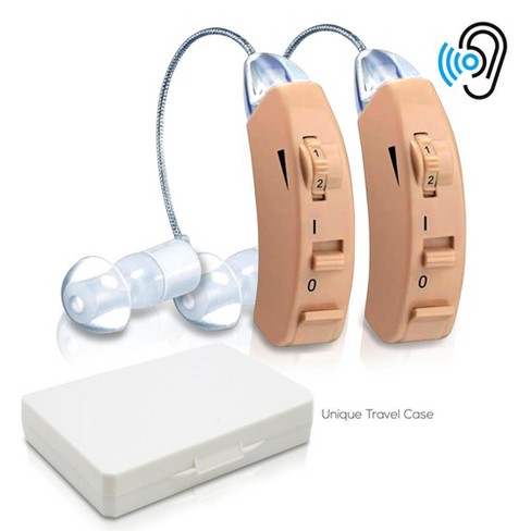 Pyle Dual In-Ear Hearing Amplifiers - Noise Cancelling, Adjustable Volume Control - Includes 4 Batteries - image 1 of 4