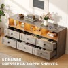6 Drawer Dresser for Bedroom, 62.9"W Wood Chest of Drawers with Power Outlets, Large Dresser TV Stand, Clothes Storage Organizer for Bedroom - 3 of 4