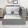 CAVINAS Wood Platform Bed with Storage Headboard, Shelves and 2 Drawers, Twin Size Bed Frame with Upholstered Headboards - 2 of 4