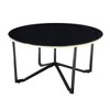 Glass Metal Round Coffee Table and 2 End Tables with Tempered Top, Metal Frame and Modern Design for Living Room - 3 of 4