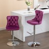 Sapphtopaz Swivel Bar Stools Set of 2 Velvet Upholstered Height Adjusatble Bar Chair with Tufted Backs Dining Chairs for Kitchen Island - 4 of 4