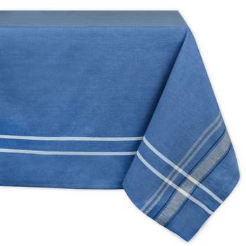 104"x60" French Stripe Chambray Tablecloth Blue - Design Imports