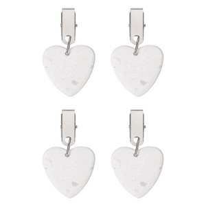 Unique Bargains Marble Heart Shape Tablecloth Weight Pendant Hooks 1.57" x 1.57" - 1 of 4