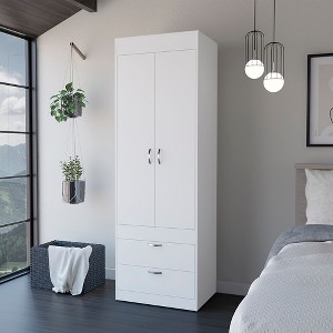 TIRAMISUBEST White Armoire Tarento - Double Door Cabinet (interior space: 47.8"H x 20.8"W) - 1 of 4