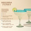 Twine Segunda Vida Primavera Stemmed Margarita Glasses - Blue Rim Margarita Glass Set Made in Mexico - 100% Recycled Glass 10oz Set of 2 - 2 of 4
