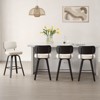 Bekrvio 26"/29” Swivel Bar Stools Set of 4, Upholstered Faux Leather Barstools with Back, Bar Chairs Island Stools for Kitchen Counter - 4 of 4