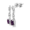 Haus of Brilliance Silver 6x6MM Cushion Purple Amethyst and Diamond Accent Drop Dangle Earrings - 2 of 4