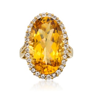 Ross-Simons 11.90 Carat Citrine and .95 ct. t.w. White Topaz Ring in 14kt Gold Over Sterling Silver - 1 of 4