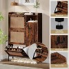 Rattan Shoe Cabinet, 3 Tier Shoe Cabinet with Flip Drawers, Free Standing Narrow Shoe Storage Organizer with Adjustable Shelves - 4 of 4