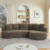 Modern Curved L-Shape Sectional Sofa, 4-Seater Oversized Sleeper Couch with Tufted Design, Sofa with Corduroy Cover-Cuddlewood - 3 of 4