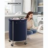 Laundry Hamper with Wheels Round Rolling Laundry Sorter Laundry Cart with Removable Bag - 2 of 4