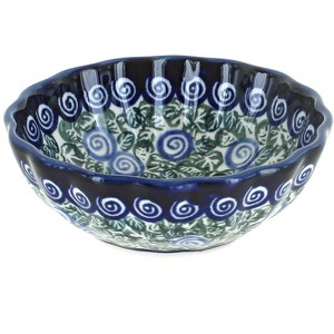 Blue Rose Polish Pottery 1518 Zaklady Small Scallop Dish - 1 of 1