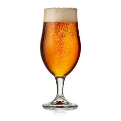 Libbey Craft Brews Nucleated Belgian Beer Glasses, 16.5 ounce, Set of 4