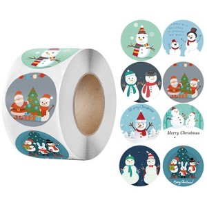 Snowman Christmas Sticker Gift Decoration Gift Sealing Stickers, Size: 1.5 Inch/3.8cm(LG-210922-38-001) - 1 of 4
