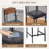 Industrial Bar Set for 2: Counter Table w/ Built-In Wine Rack, Glass Holder & 3-Piece Storage Dining Group w/Shelf for Small Spaces - 3 of 4