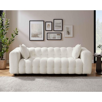 MINIMORE Modern 89.4''W Betty 3Seater Square Arms Chesterfield Sofa