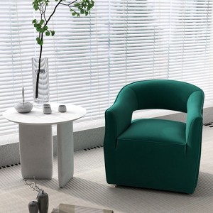SEYNAR Modern Glam Velvet 360 Degree Swivel Open-Back Accent Armchair - 1 of 4