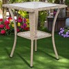 3-Piece Outdoor Chair & Table Set - 2-Person Rattan Seating Group with 360¡ã Swivel Chairs and Glass-Topped Square Table for Patio, Garden, or Balcony - 4 of 4