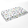 Bacati - Airspace Aqua Navy Red Lime Orange 100 percent Cotton Universal Baby US Standard Crib or Toddler Bed Fitted Sheet - 3 of 4