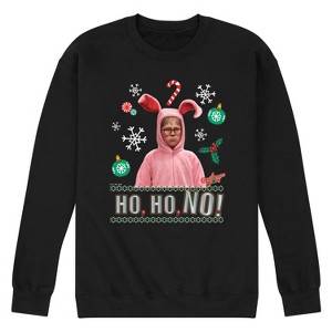 Men's - A Christmas Story - Ho Ho No Pink Bunny Suit Graphic Fleece Sweatshirt - 1 of 4