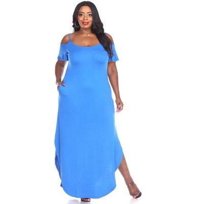 Royal blue and hot sale white dress plus size