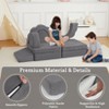 Nasitip 11pcs Modular Kids Play Couch,Sectional Sofa Floor Toddler Couch, Convertible Foam Floor Sofa,Gray - 2 of 4