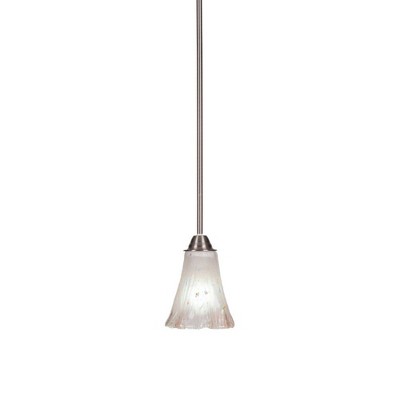 Toltec Lighting Paramount 1 - Light Pendant in  Brushed Nickel with 5.5" Fluted Frosted Crystal Shade