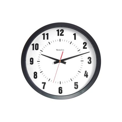 Westclox 32189A Indoor Analog Wall Clock, Plastic, Black/White, 14" x 12"