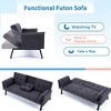 QingMoon 70" Convertible Sofa Bed, Foldable 2-Seater Futon Couch, with 2 Cup Holders, 2 Pillow and Side Storage for Living Room, Apartment - 3 of 4