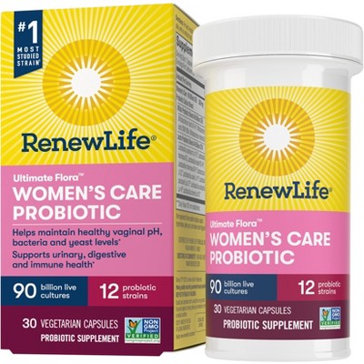 Renew Life Ultimate Flora Women's Care Probiotic, 90 Billion CFU, 30 Capsules