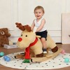 Kids Ride-On Rocking Moose Toy with Lullaby, Soft Plush, Hand Puppets & Safety Belt for Ages 1–3, Apricot, CPC Certified - 2 of 4